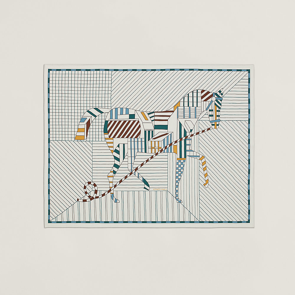 Cheval au Faubourg blanket - Blue | Hermès USA